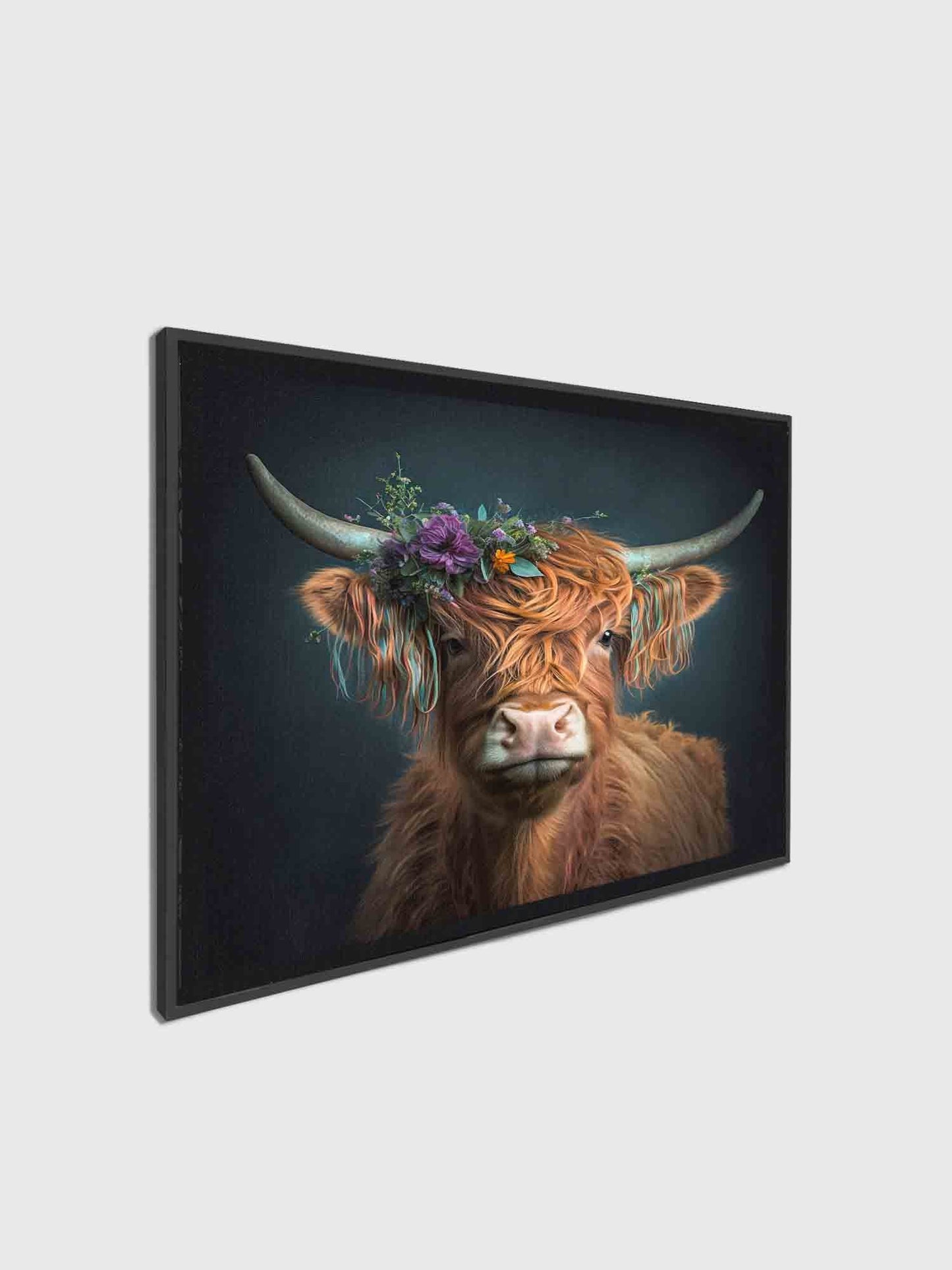 Nature Wall Art-The Bison and Flowers-Canvas Print