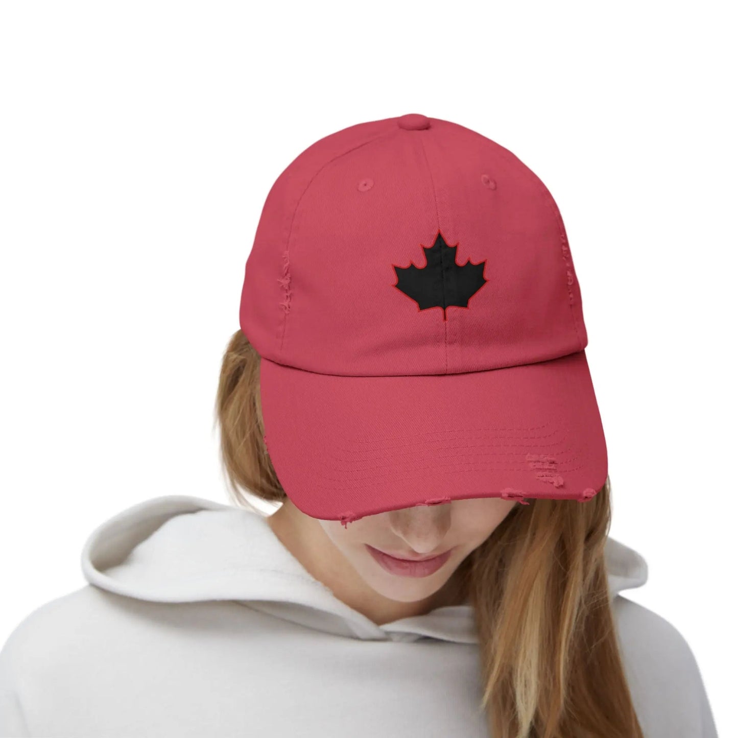 Maple Stick Distressed Hockey Cap – Retro Canadian Style