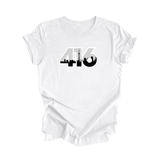 416 Toronto Ontario Canada Area Code City Skyline Gift - Unisex T-Shirt - Inspired X