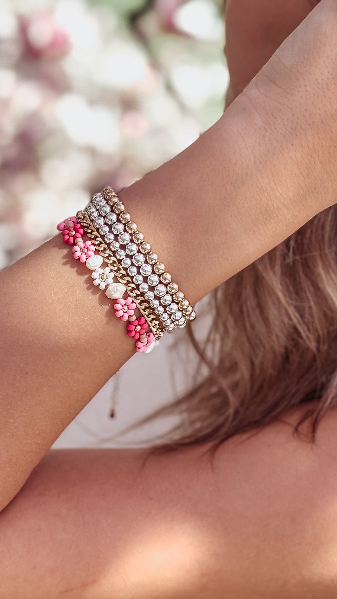 The Daisy Bracelet & Anklet in Frosé