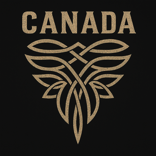 T-Shirt Or Sweatshirt Crewneck  Canada Tribal Pattern – Bold Maple-Inspired Western Design