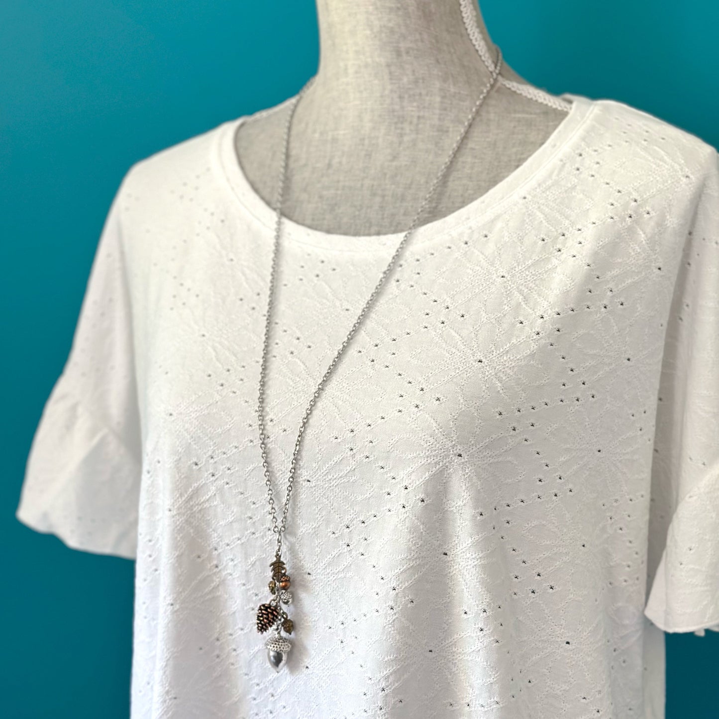 Acorn & Pinecone Necklace – Fall Woodland Pendant Gift