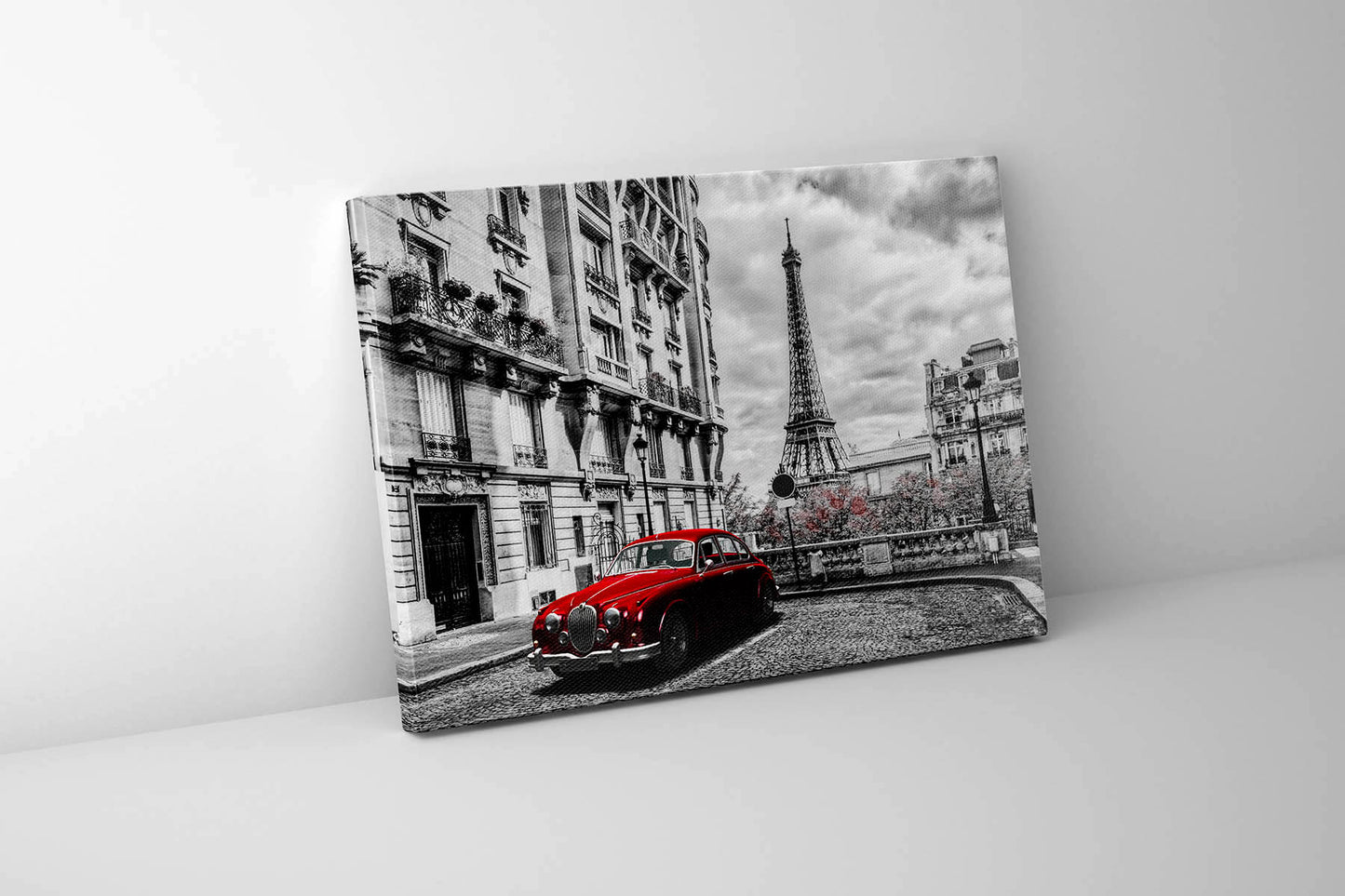 Canvas Print-Eiffel Tower Black white and red-Wall Art