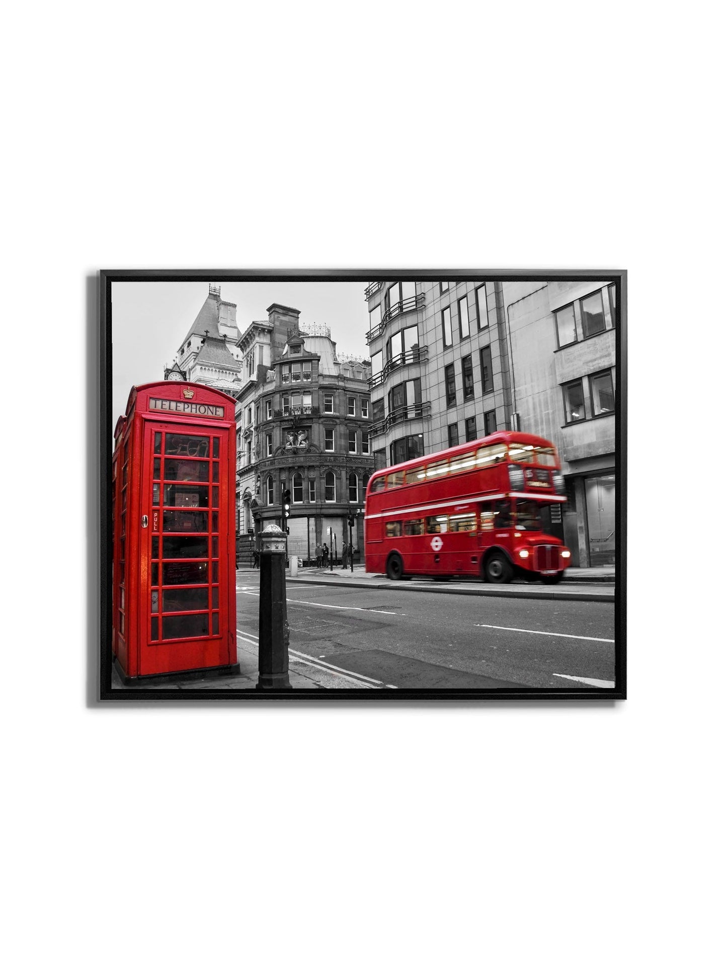 Canvas Print-Iconic Red Double Decker Bus & Phone Booth-Wall art