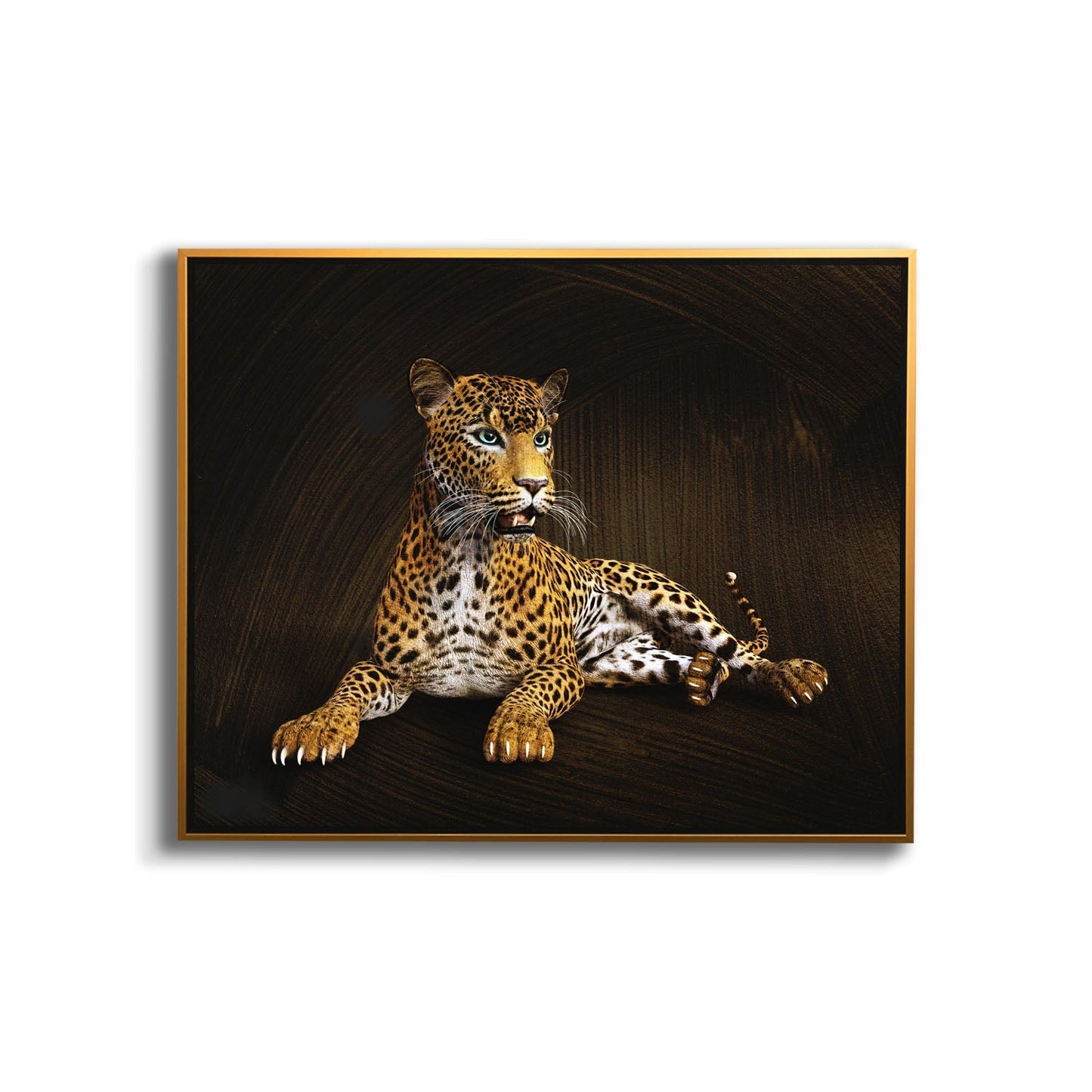 Leopard -Wildlife Canvas Art -Wall decor- Hand applied Gold varnish #4836-047