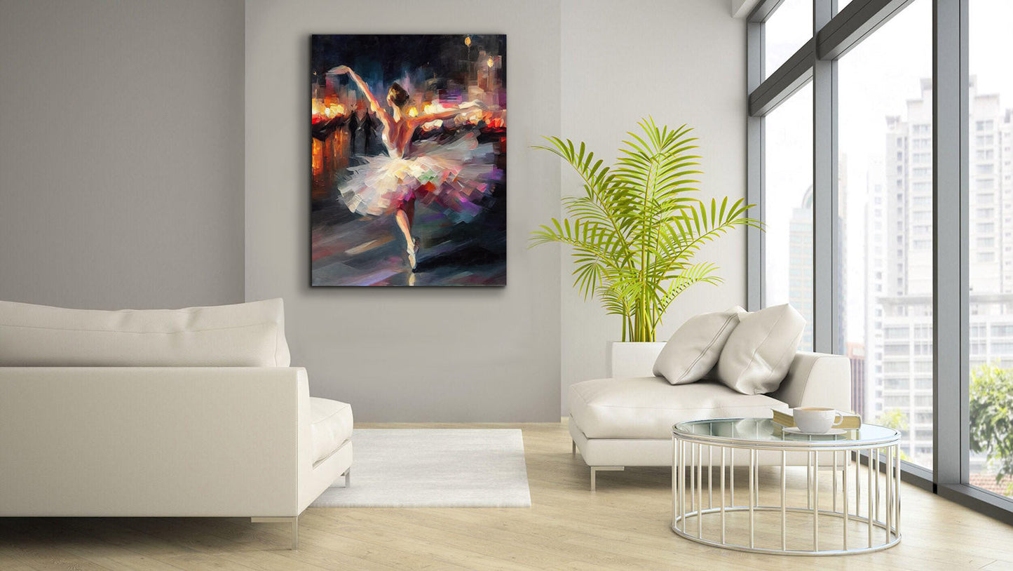 Canvas print Elegant Dancer Impasto- Fine Art - Wal Decor