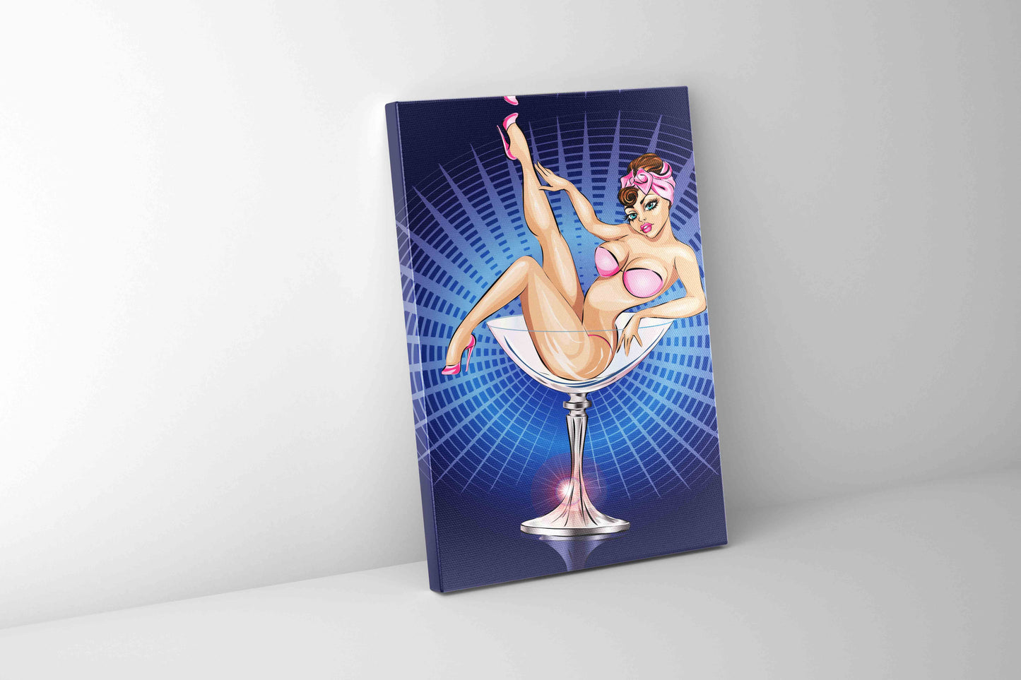 Wall Art-Blue and pink cocktail-Wall art decor