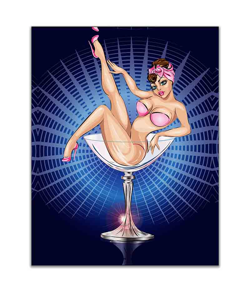 Wall Art-Blue and pink cocktail-Wall art decor