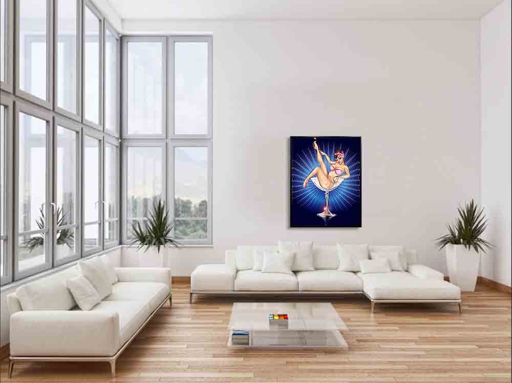 Wall Art-Blue and pink cocktail-Wall art decor