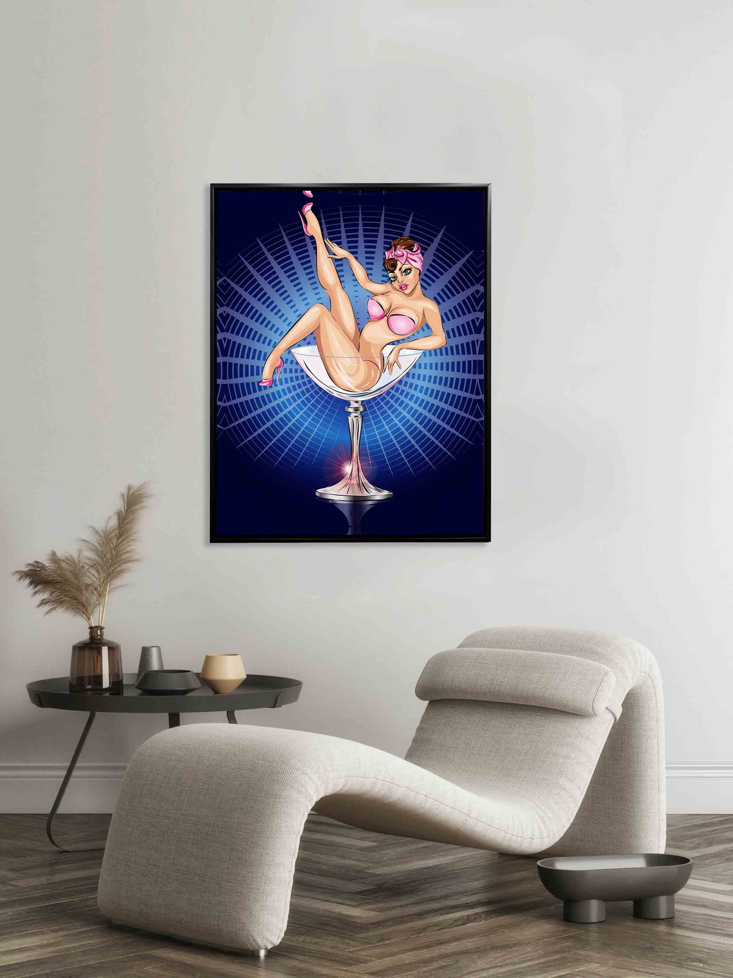 Wall Art-Blue and pink cocktail-Wall art decor