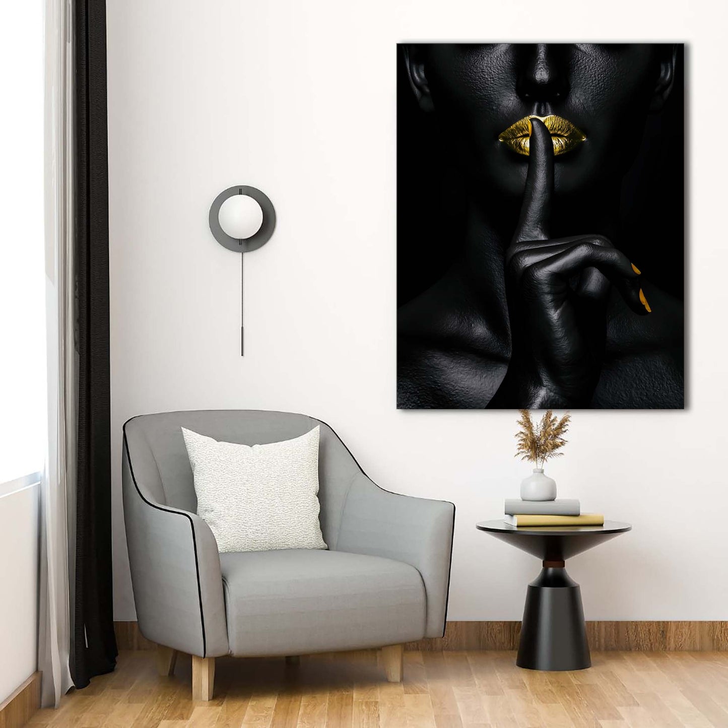Noir Or-Abstract Gold and Black Wall art- Fine Art-