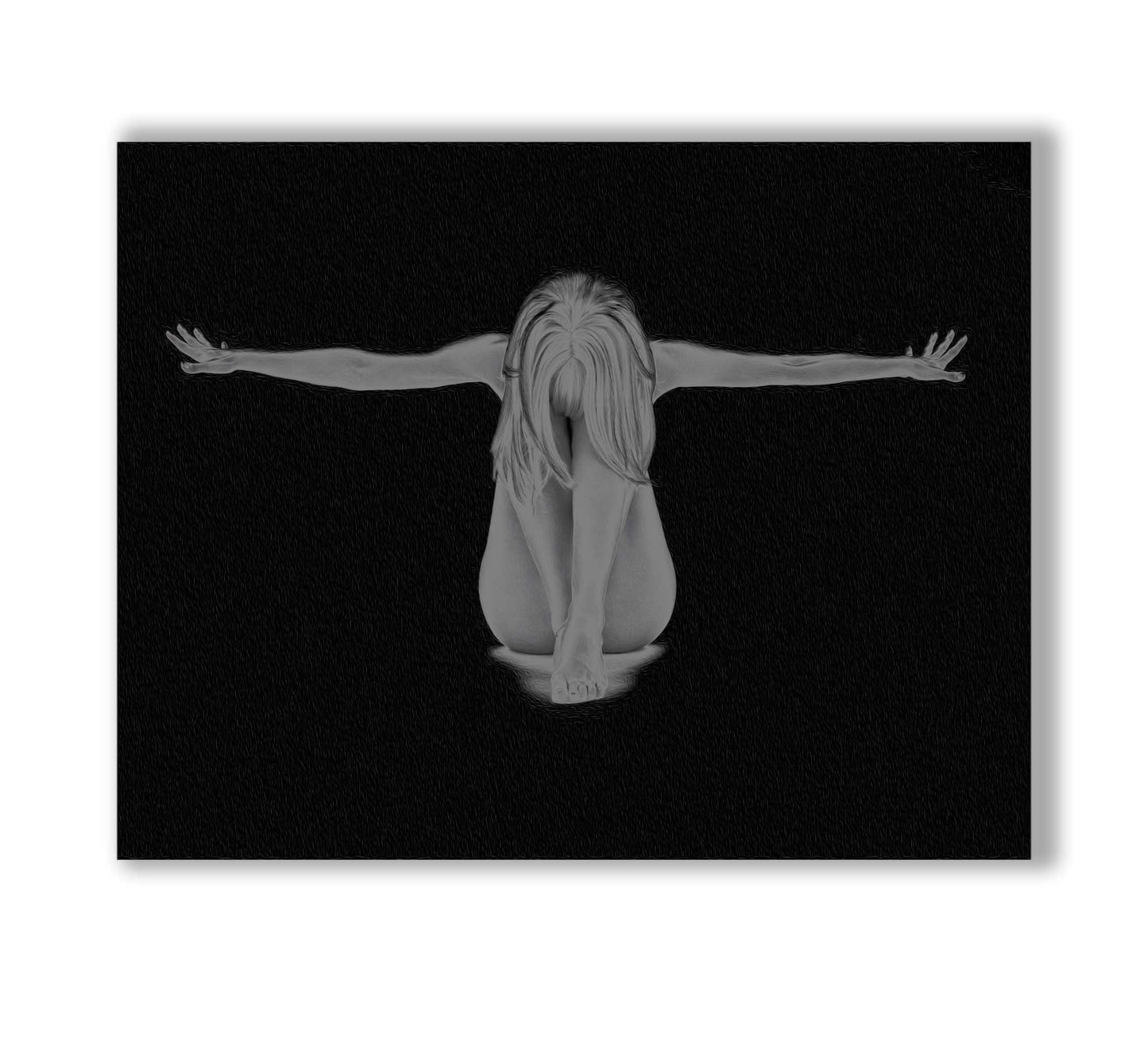 Canvas Wall Art decor-Span - Feminine Modern Art- Silver varnish