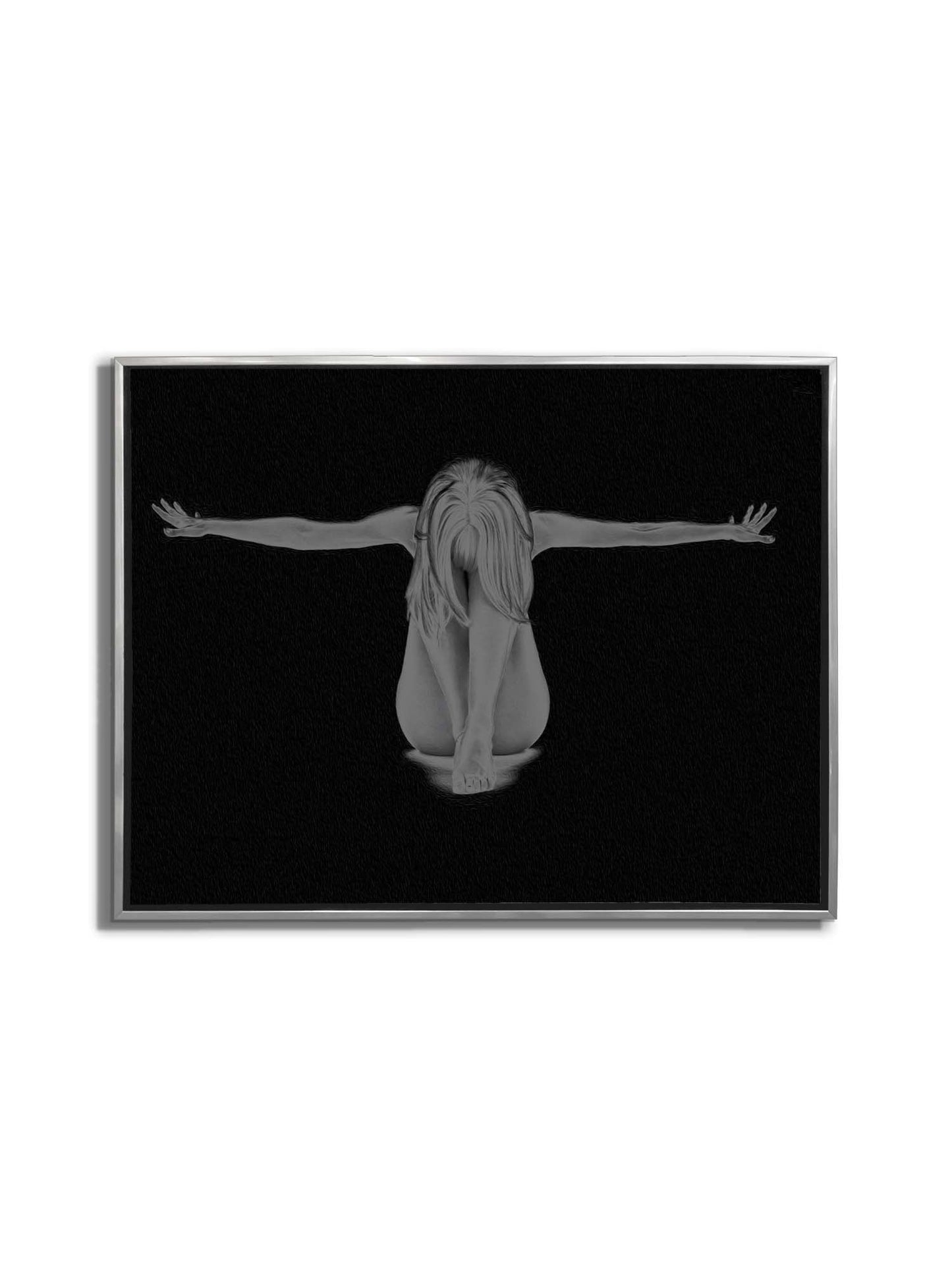 Canvas Wall Art decor-Span - Feminine Modern Art- Silver varnish