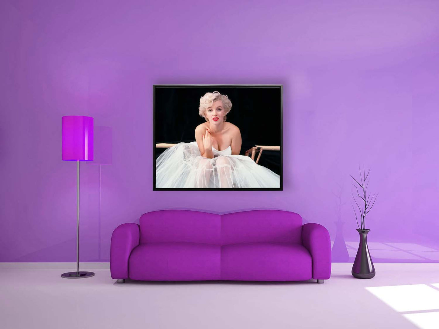 Marilyn in White Dress-Wall art decor-Fine Art-Diamond varnish
