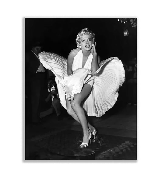 Wall Art-Iconic Scene of Marilynn in White dress- Canvas Print