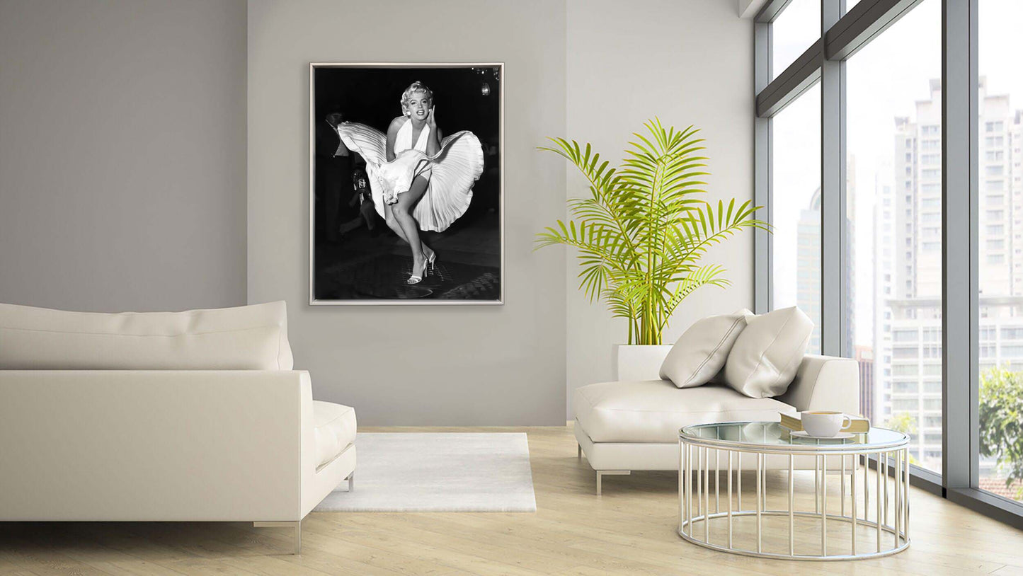 Wall Art-Iconic Scene of Marilynn in White dress- Canvas Print