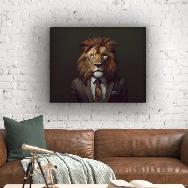 Wall Art-Wildlife Canvas Art - Boss Lion