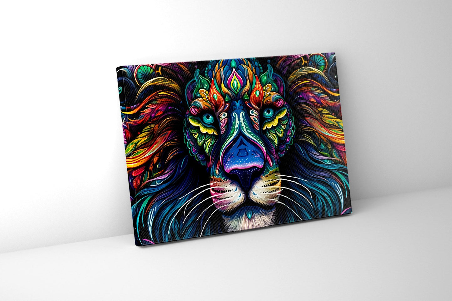Wall art -Wildlife Canvas- Colorful Lion's