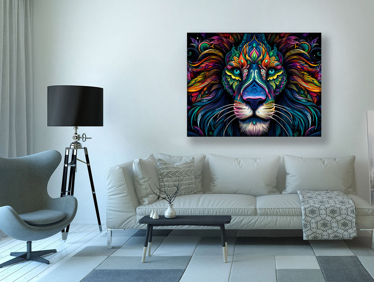 Wall art -Wildlife Canvas- Colorful Lion's