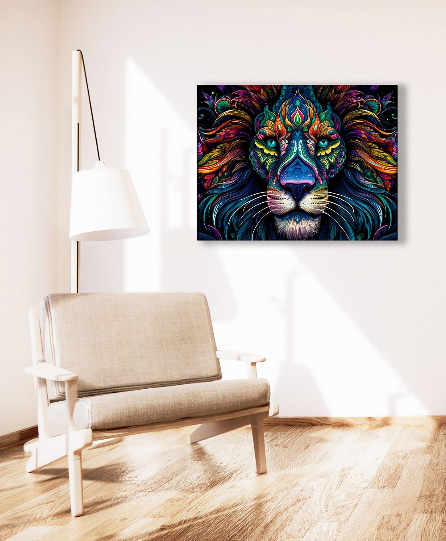 Wall art -Wildlife Canvas- Colorful Lion's