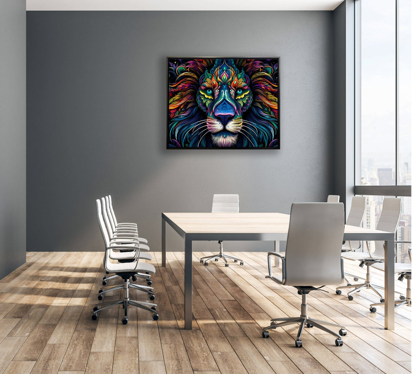 Wall art -Wildlife Canvas- Colorful Lion's