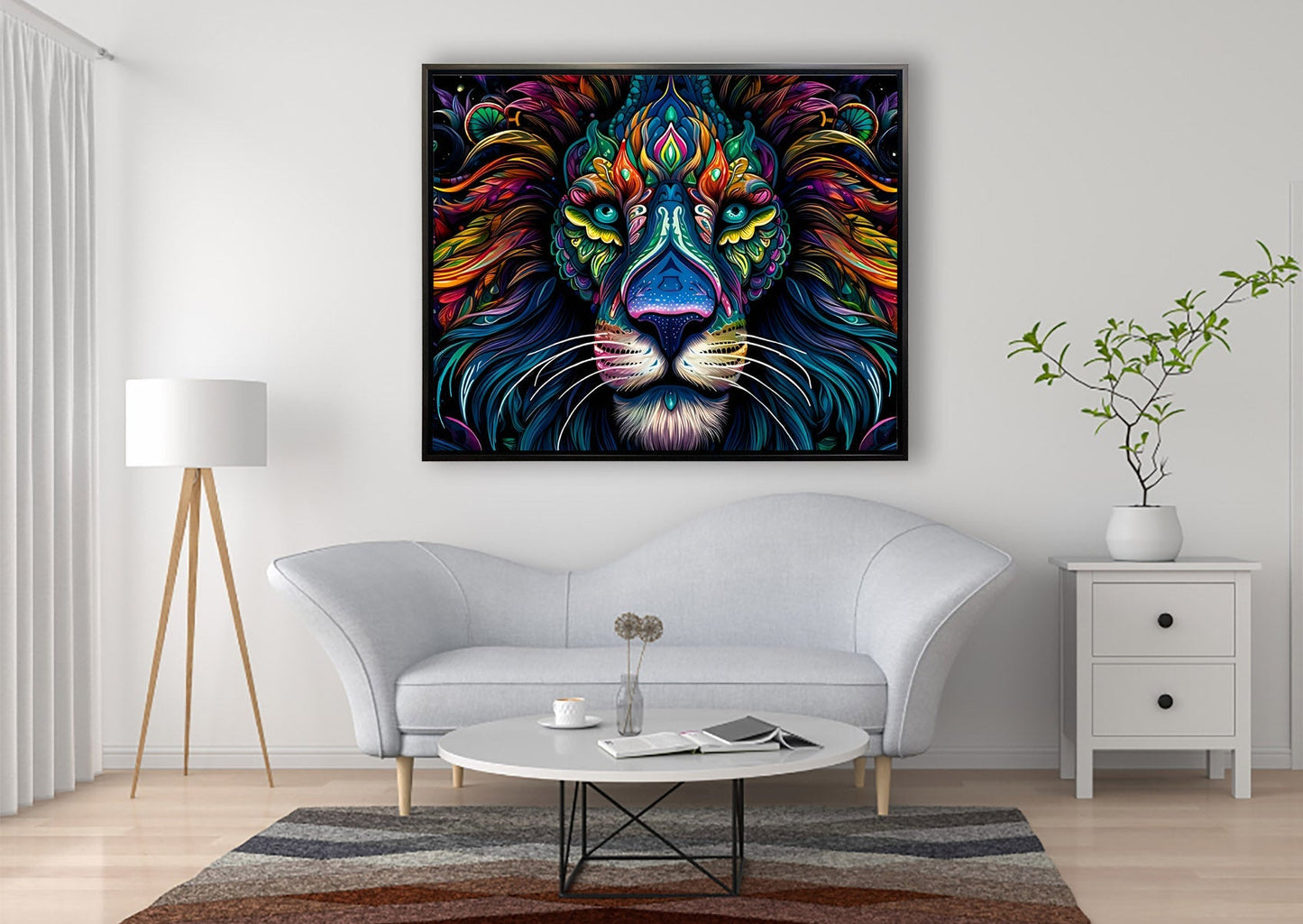 Wall art -Wildlife Canvas- Colorful Lion's