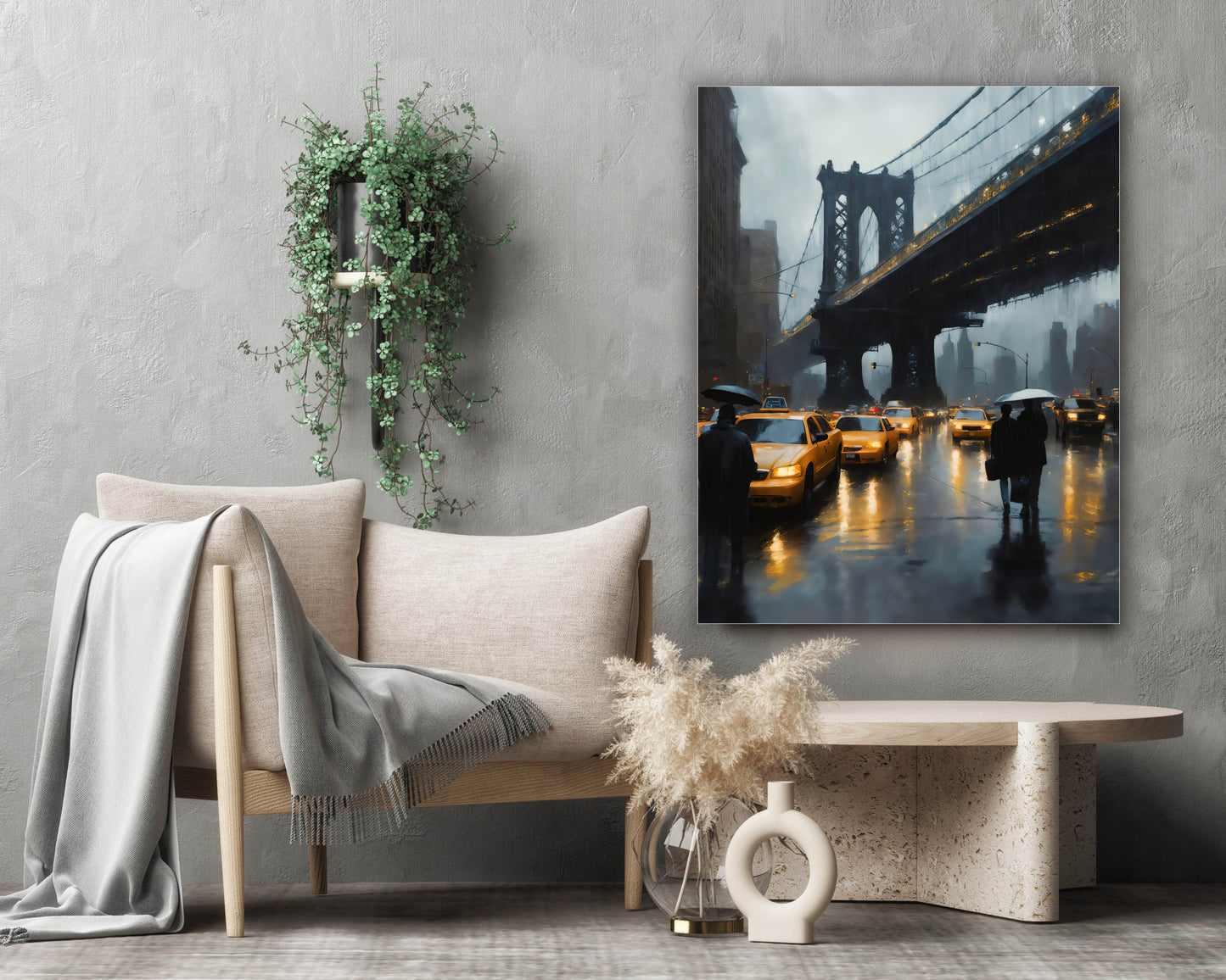 Wall Art-Stylized NYC Bridge Skyline-Canvas Print