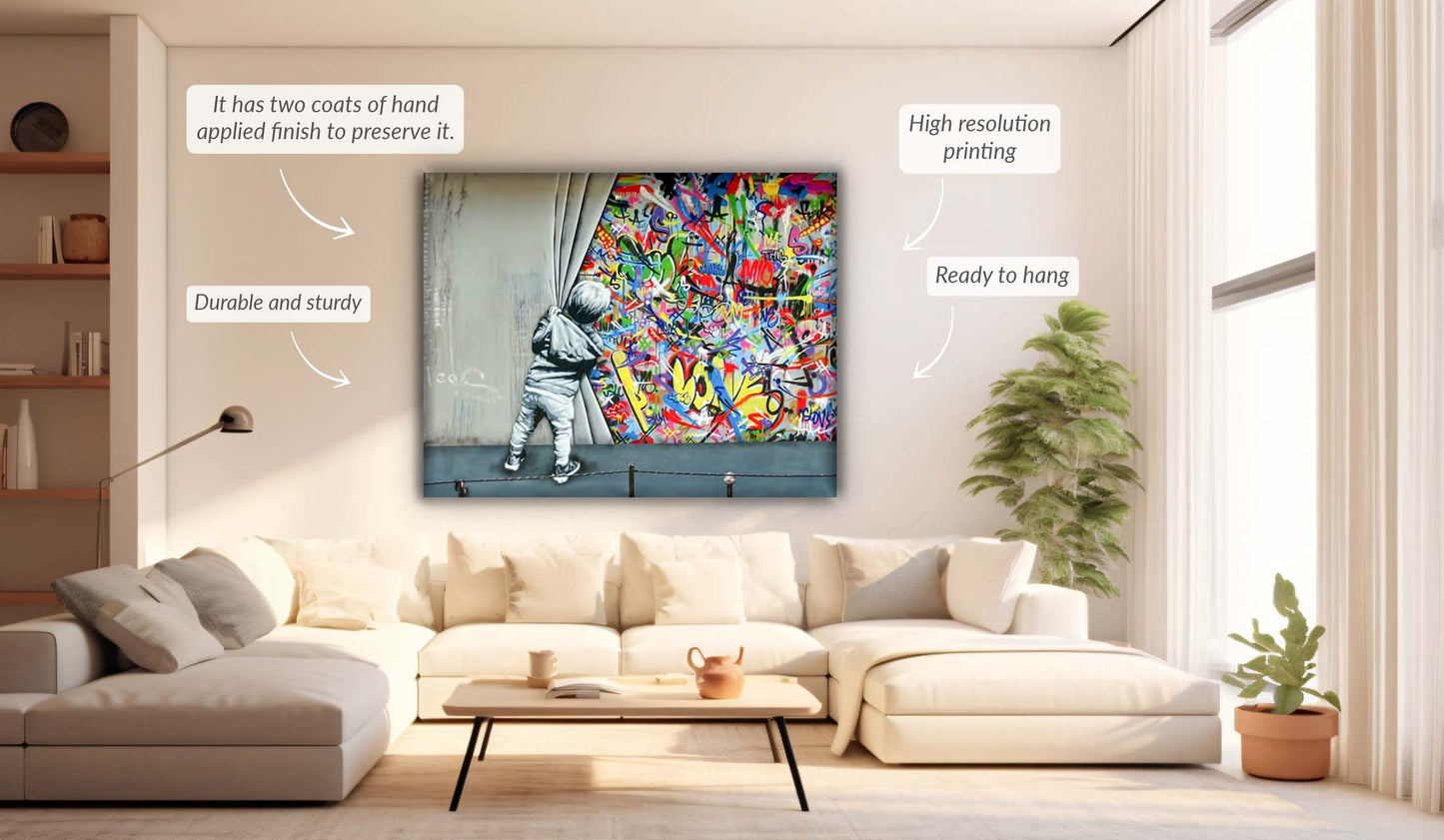 Wall Art Grafitti  -Canvas Printed-Artwork Decor