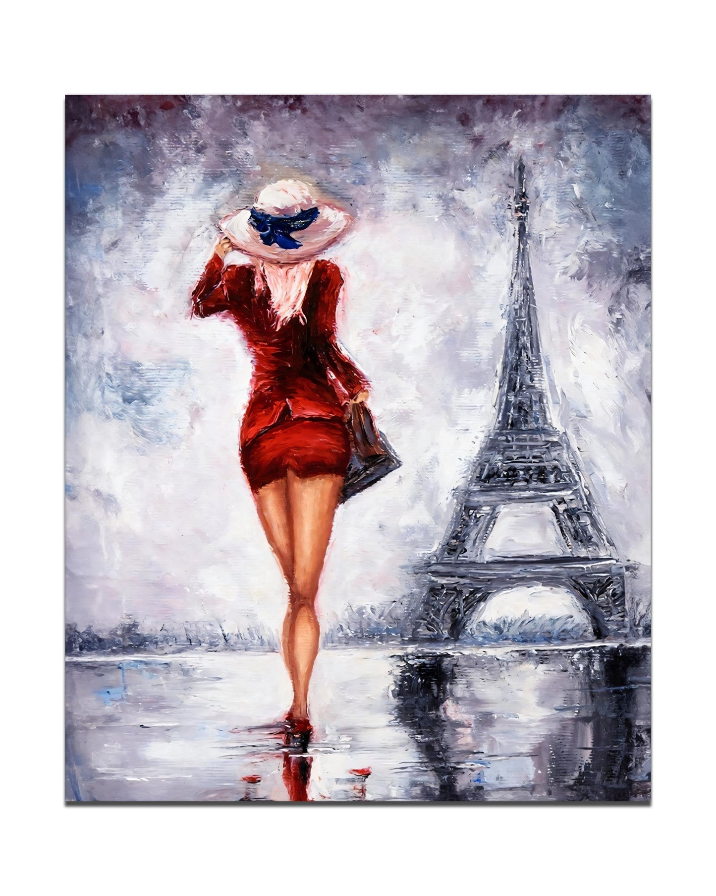 Wall Art Girl Eiffel Tower-Fine Artwork-Wall Art-Abstract