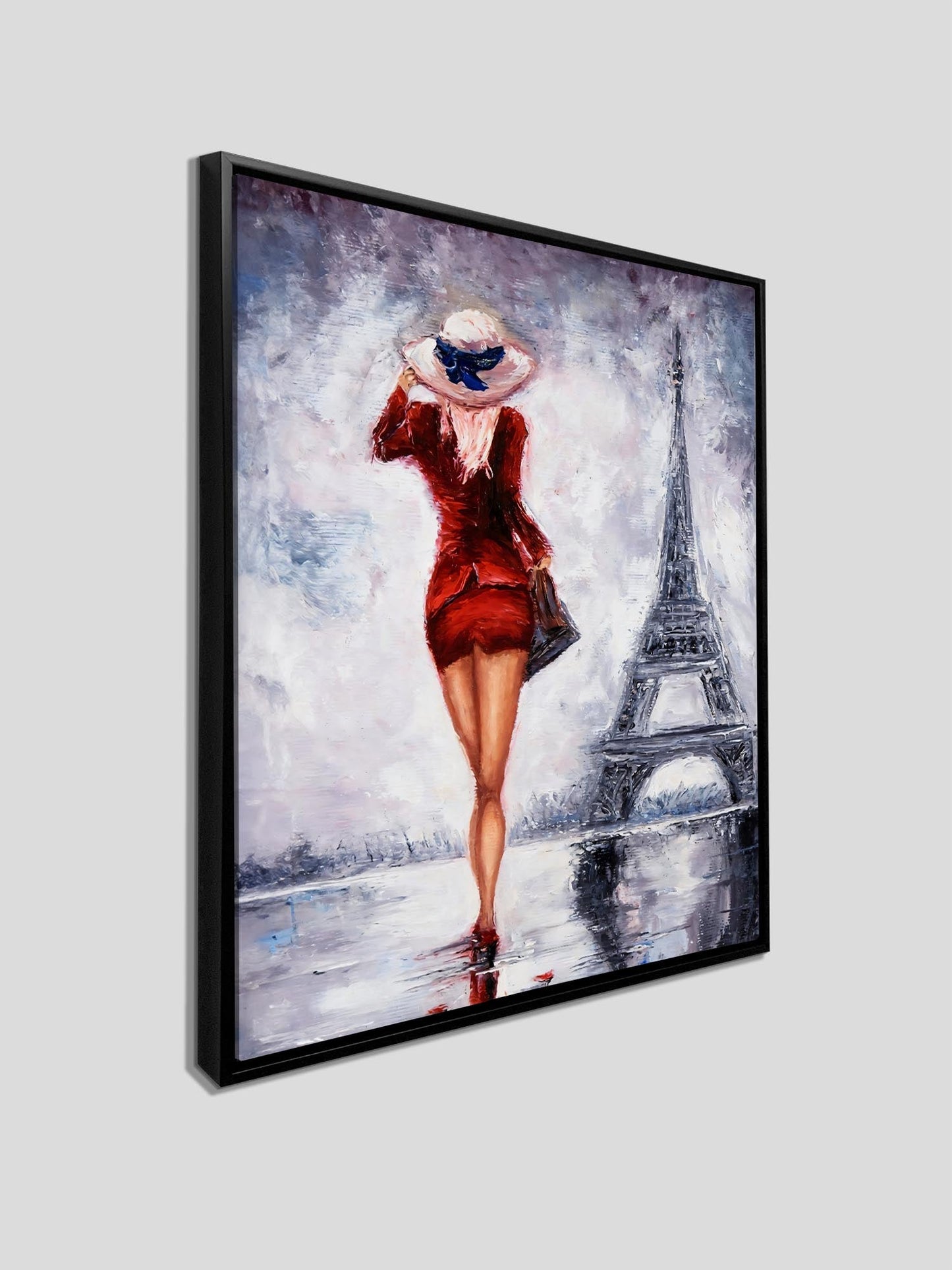 Wall Art Girl Eiffel Tower-Fine Artwork-Wall Art-Abstract