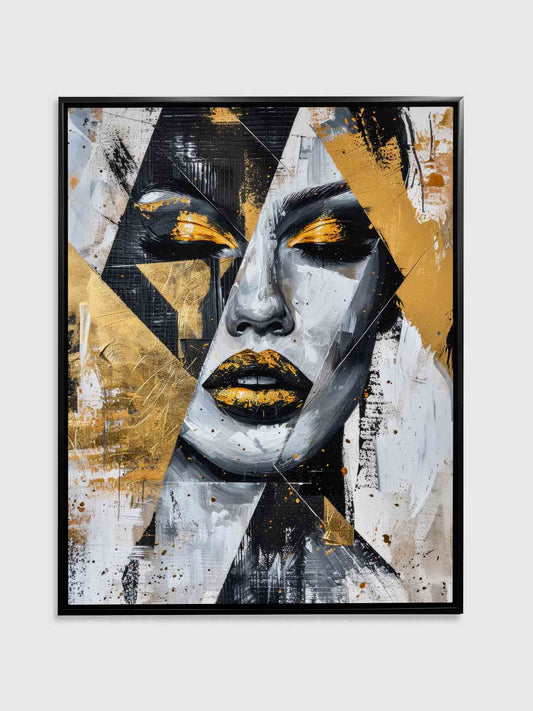 Wall Art Gold & Black Face I