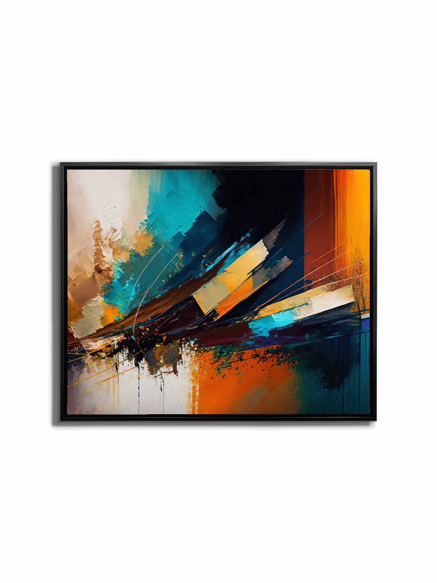 Canvas Print-Abstract Golden Blues-Wall Art