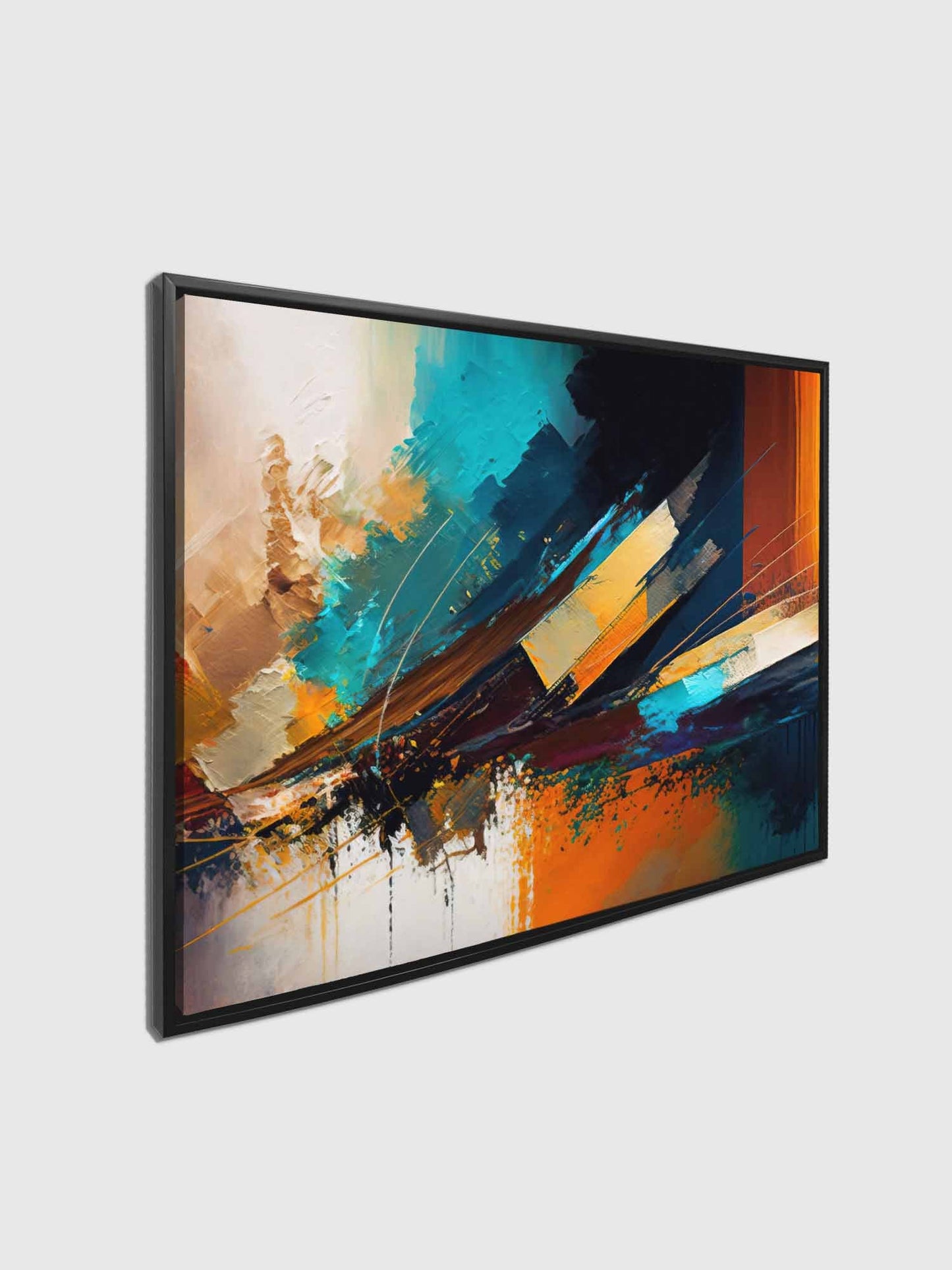 Canvas Print-Abstract Golden Blues-Wall Art