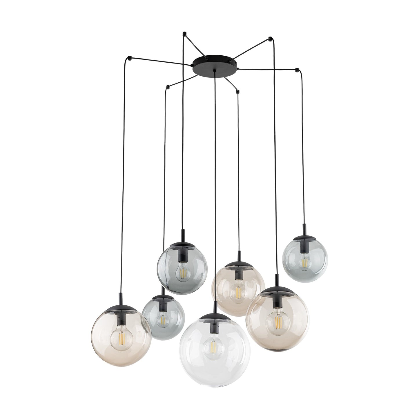 ESME 7-Light Glass Chandelier for Stairwells, Entryways & Double-Height Spaces