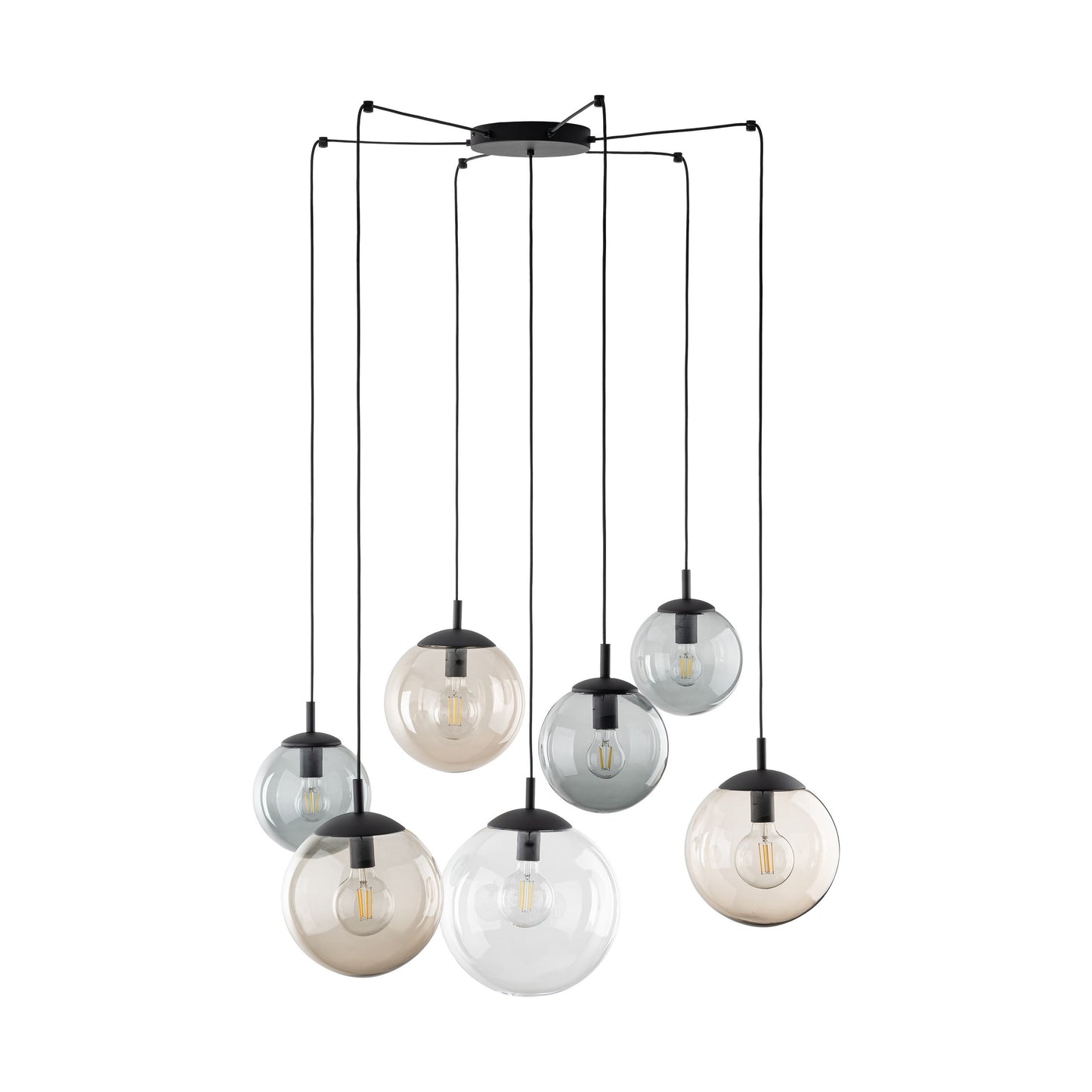 ESME 7-Light Glass Chandelier for Stairwells, Entryways & Double-Height Spaces