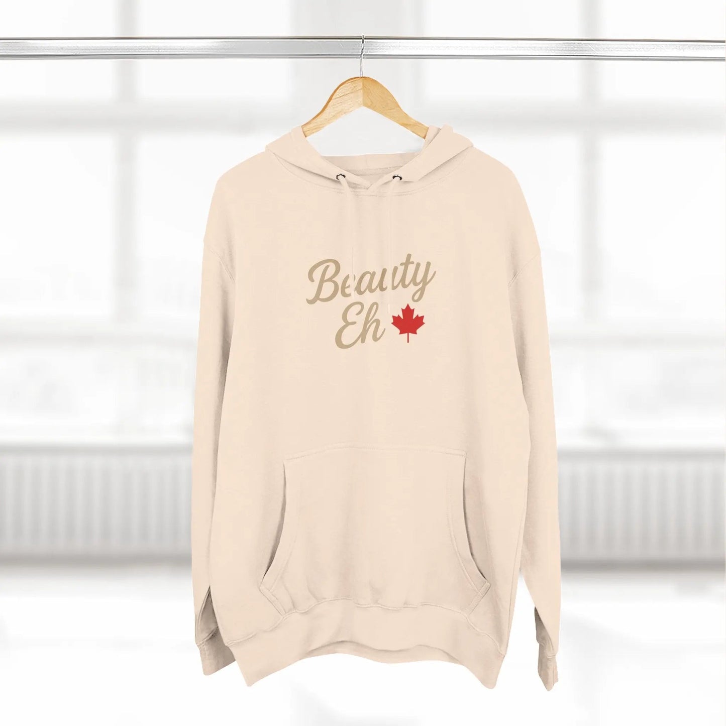 Beauty Eh Canadian Hoodie - Maple Leaf Pride Pullover Sweatshirt - Womens Canada Day Apparel - Cozy Fleece Lined Hooded Sweatshirt