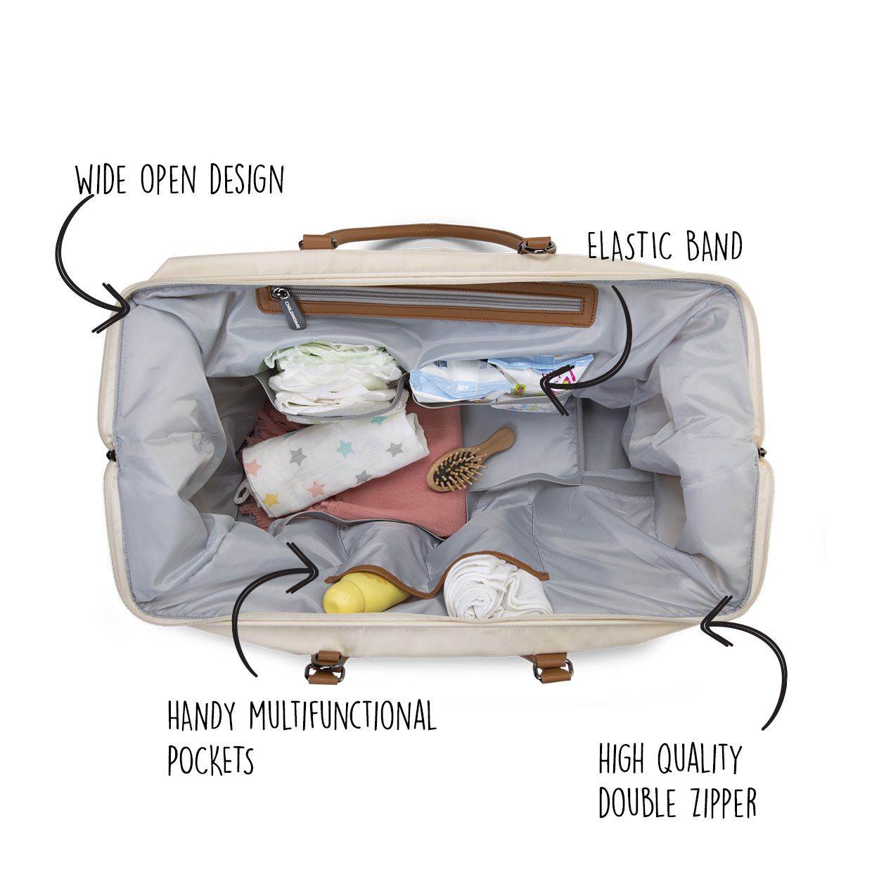 Serene & Stylish Off-White Mommy Bag