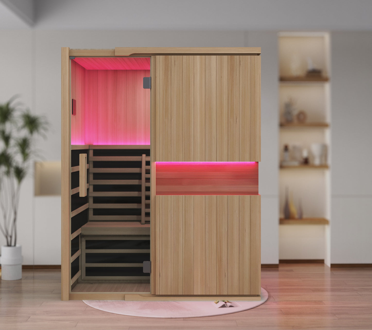 Blisspod | Milano | Full Spectrum Sauna Canadian Hemlock Ultra Low EMF, 7 Far Infrared & Red Glass Heater & Chromotherapy – 3 Person