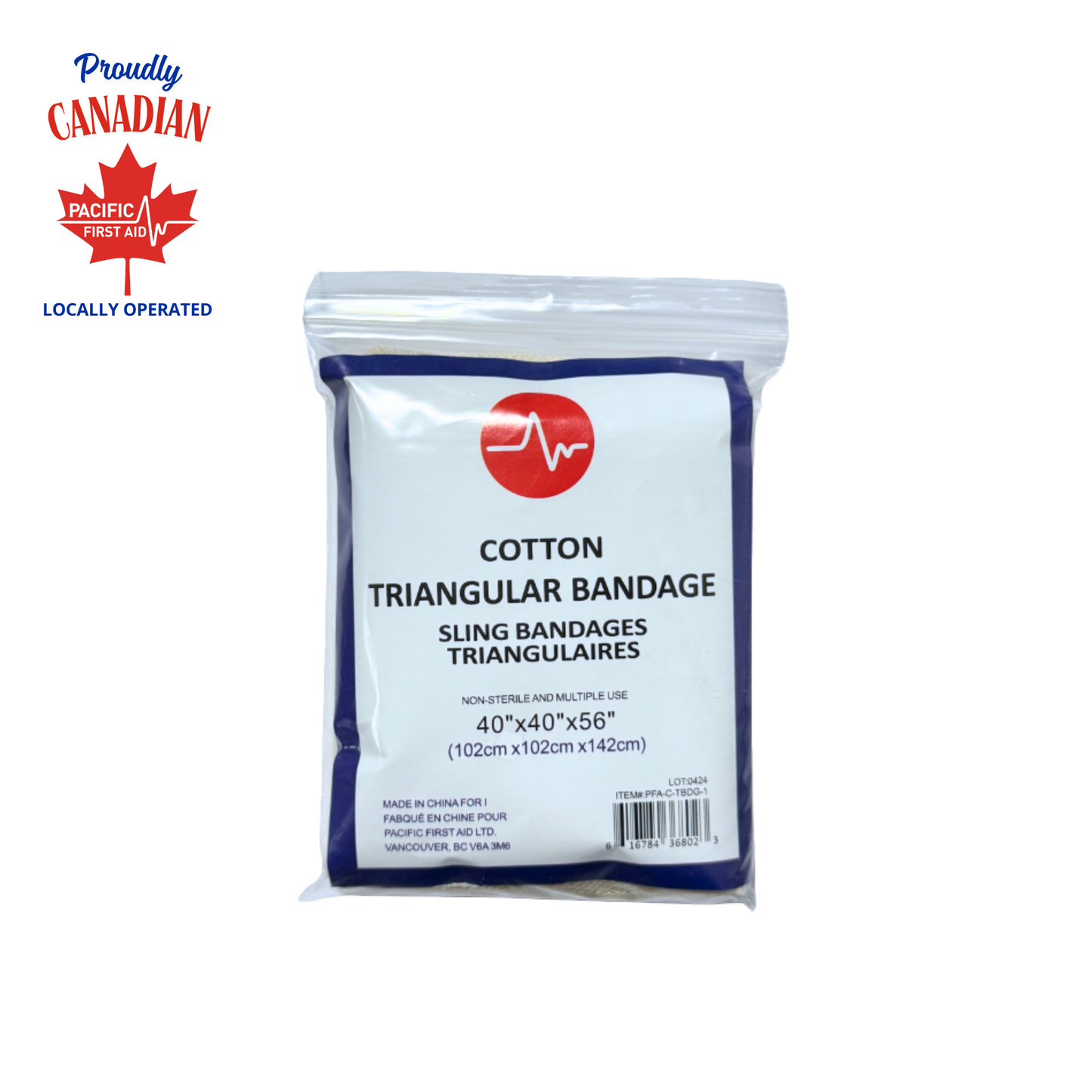 Triangular Bandage, Cotton, 40” x 40” x 56”