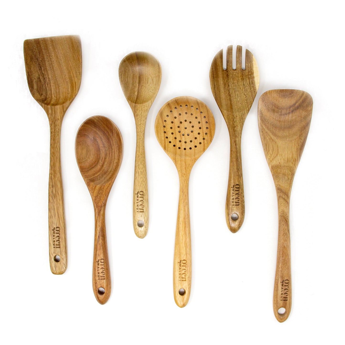Wooden Acacia Kitchen Utensil - Set of 7