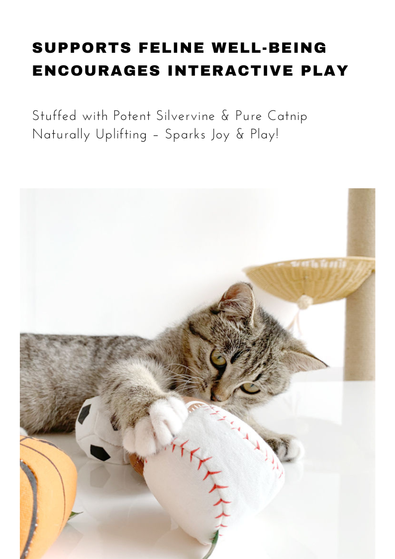 100% Silvervine/Catnip Filled Sport Ball Set - 4-Pack