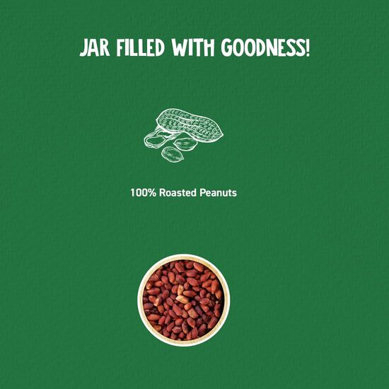 Natural Peanut Butter Smooth, Unsweetened, 100% Roasted Peanuts - 30% Protein, Source of Healthy Fats, No Added Sugar & Salt