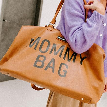 Vintage Leather-Look Brown Mommy Bag