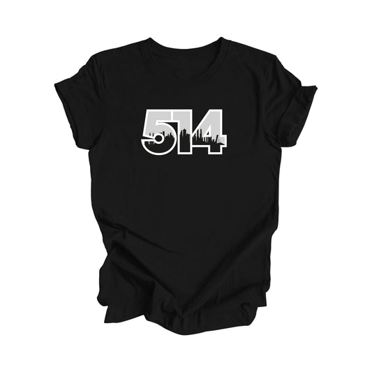 514 Montreal Quebec Canada Area Code City Skyline Gift - Unisex T-Shirt - Inspired X
