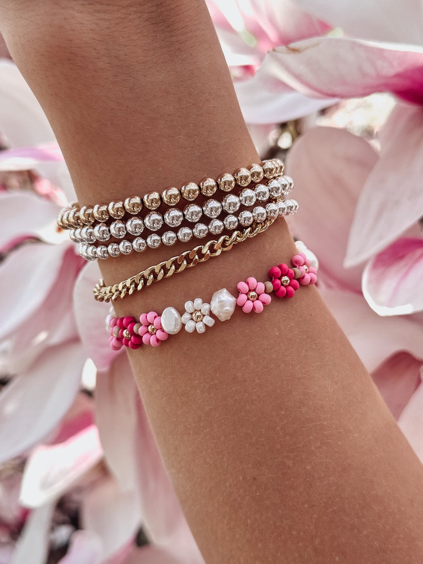 The Daisy Bracelet & Anklet in Frosé