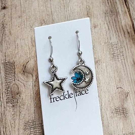 Mixed Moon & Star Earrings