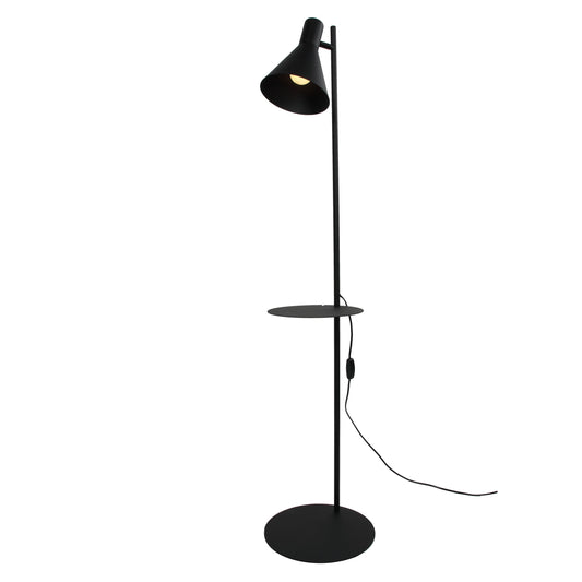 JUMP Black Industrial Tray Floor Lamp for Living Room & Reading Nook
