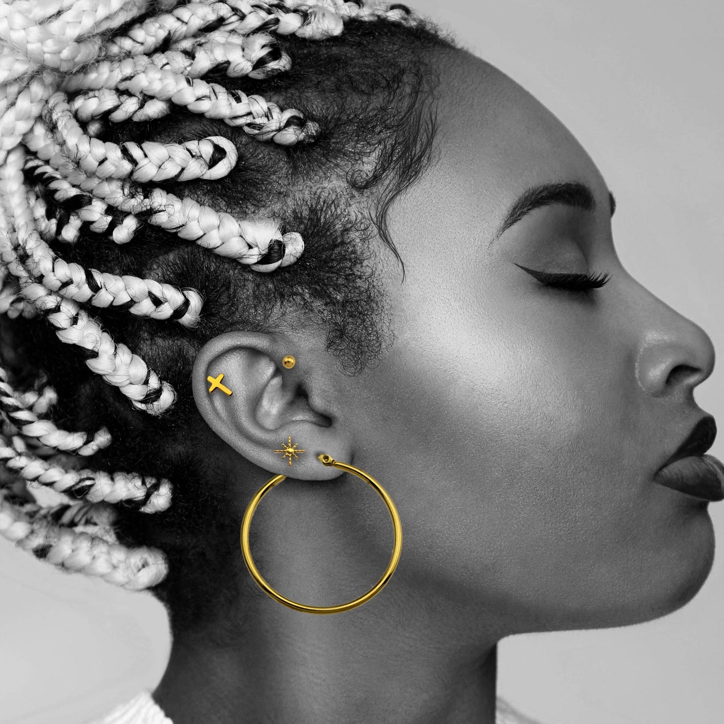 DESTINY 3-Pair Rounded Bead Classic Stud Set