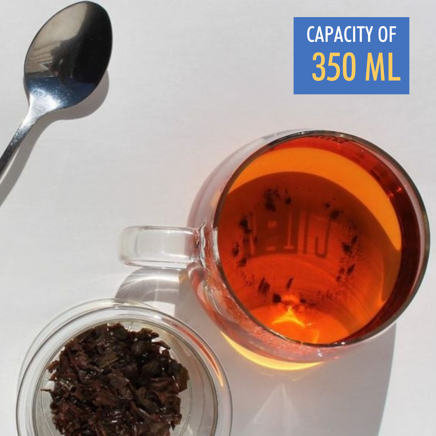 Infusion Glass Tea Cup with Infuser for Loose Tea