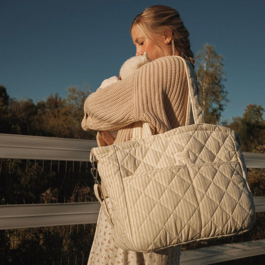 Sac à couches en coton biologique - Collection rayée